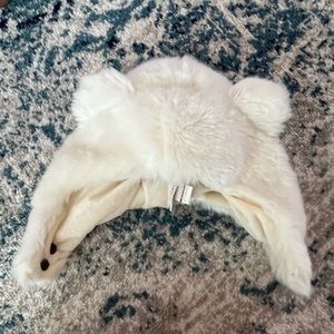 Eskimo kids toddler faux fur Polar Bear hat Worn once